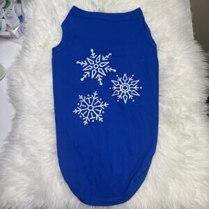Snowflakes Dog Shirt Blue Winter Christmas Holiday Size XL NEW Cold Cute PJs